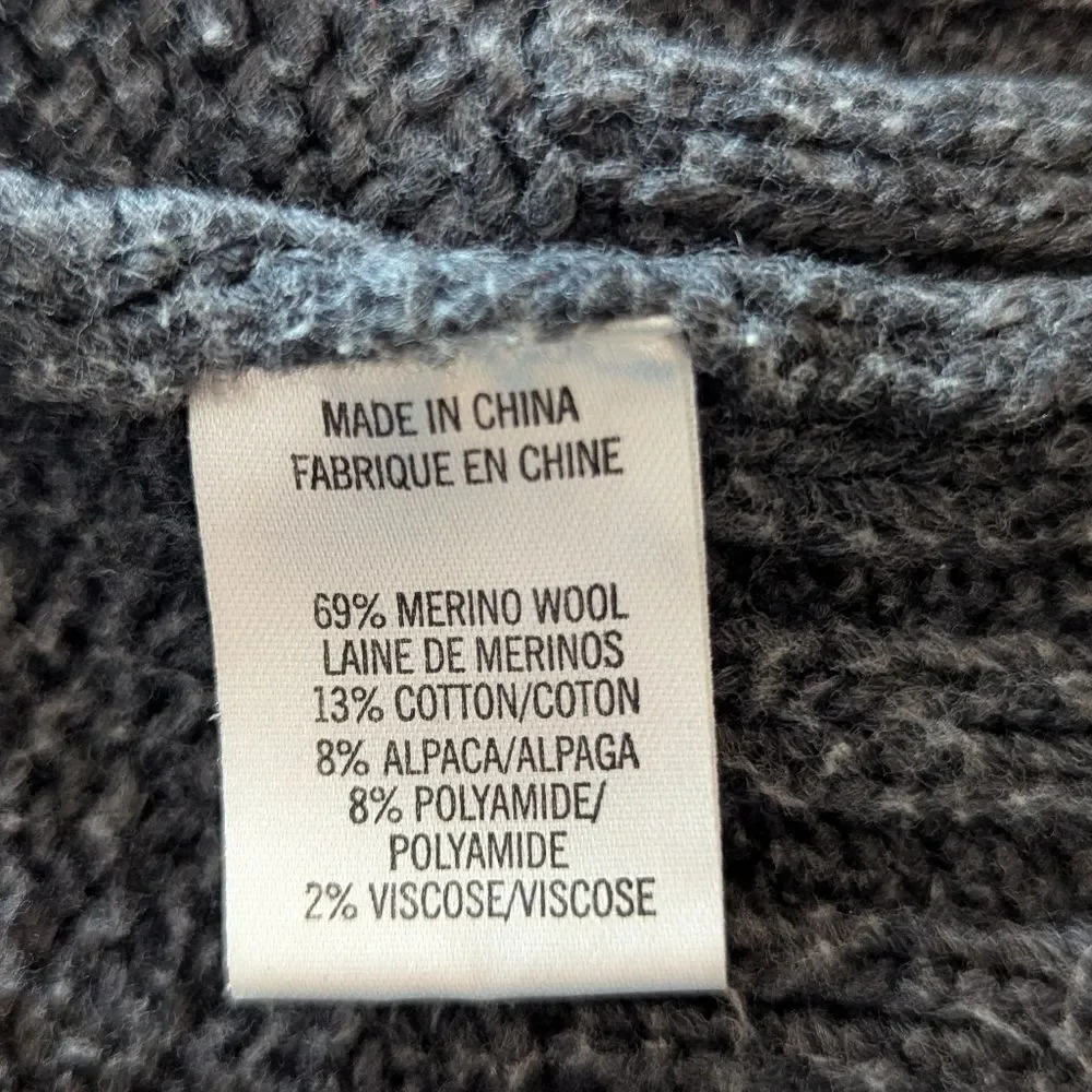 Theory Dena Gray Minimalist Quiet Luxury Cozycore Knit Cardigan Alpaca Sweater L